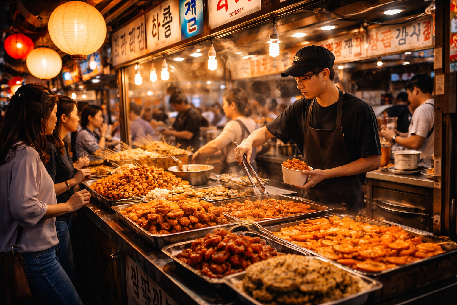 Korean street food stall in Annandale Virginia Koreatown