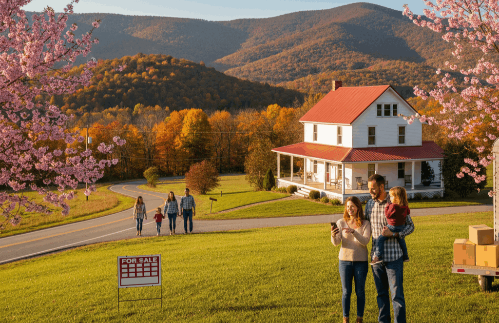 Best time to sell a house in West Virginia - scenic mountain home