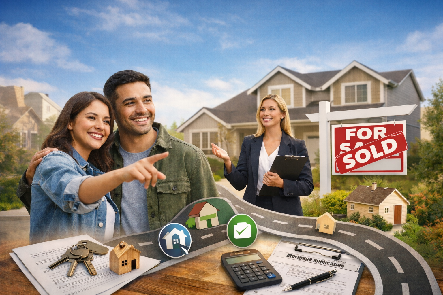 First-time homebuyer in Virginia reviewing documents and keys for new home purchase