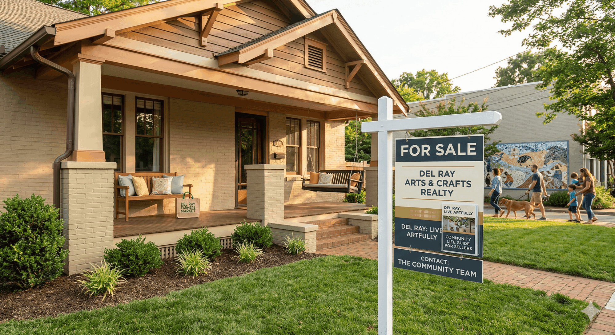 Del Ray neighborhood in Alexandria Virginia — tree-lined streets and craftsman bungalows