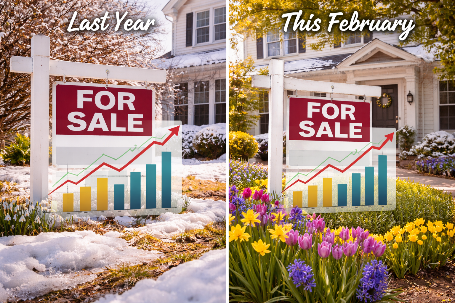 Northern Virginia real estate market February 2026 vs 2025 year over year comparison