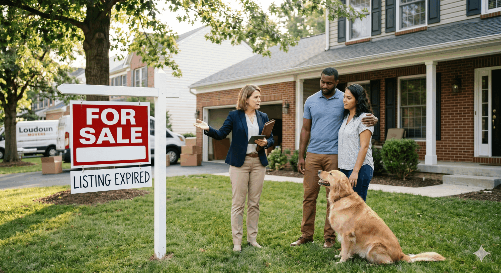 Expired listing sign in front of a Loudoun County Virginia home