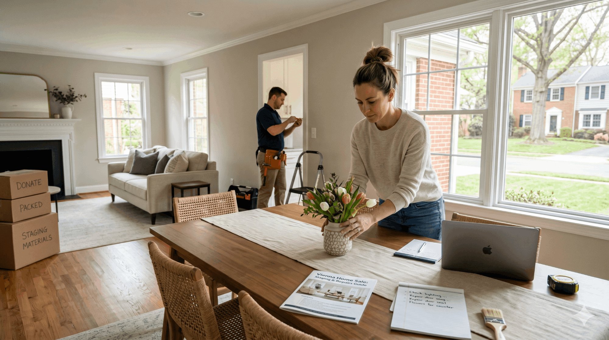 Beautifully staged Vienna VA home prepared for sale