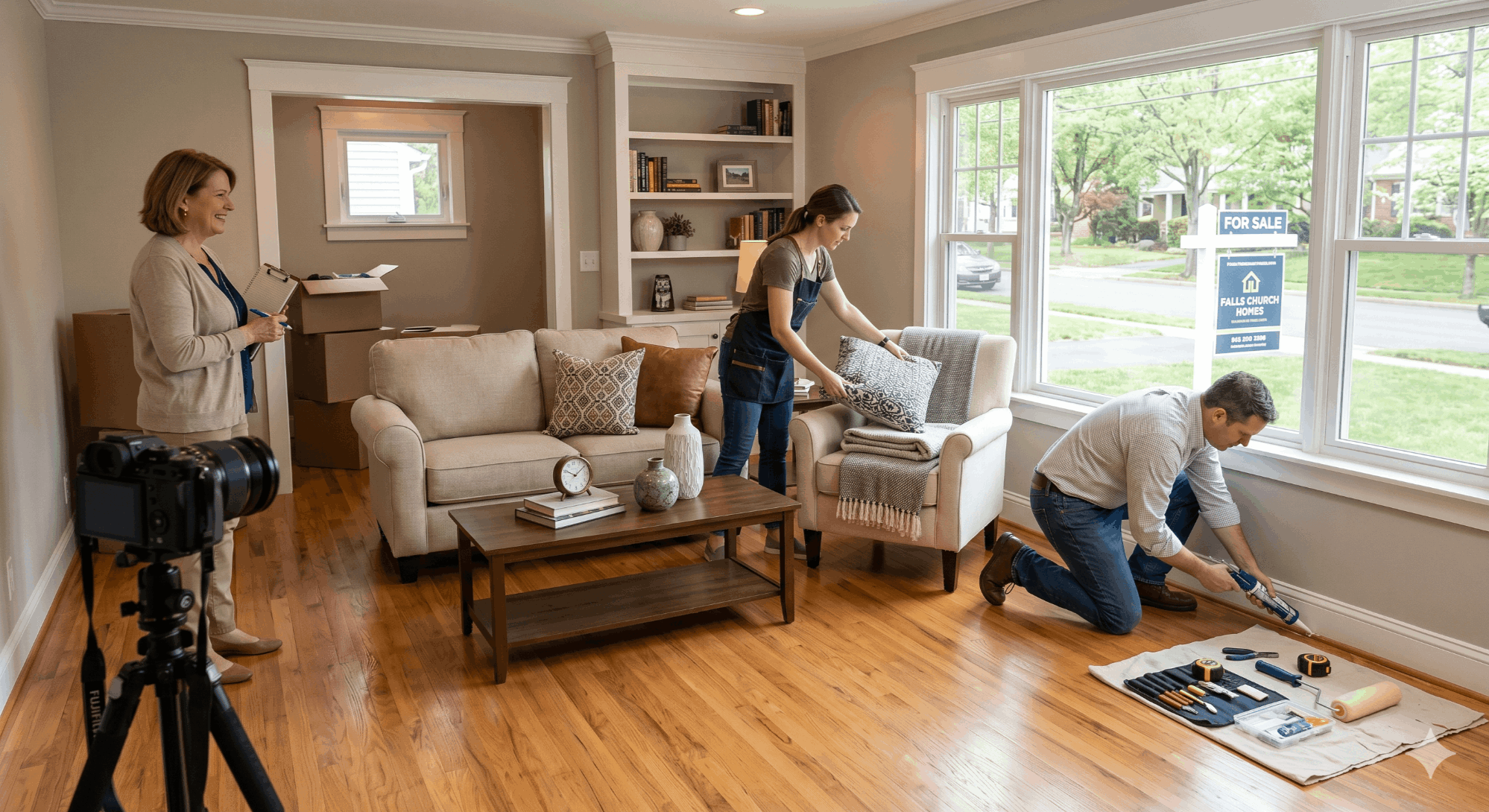 Beautifully staged Falls Church home interior prepared for sale