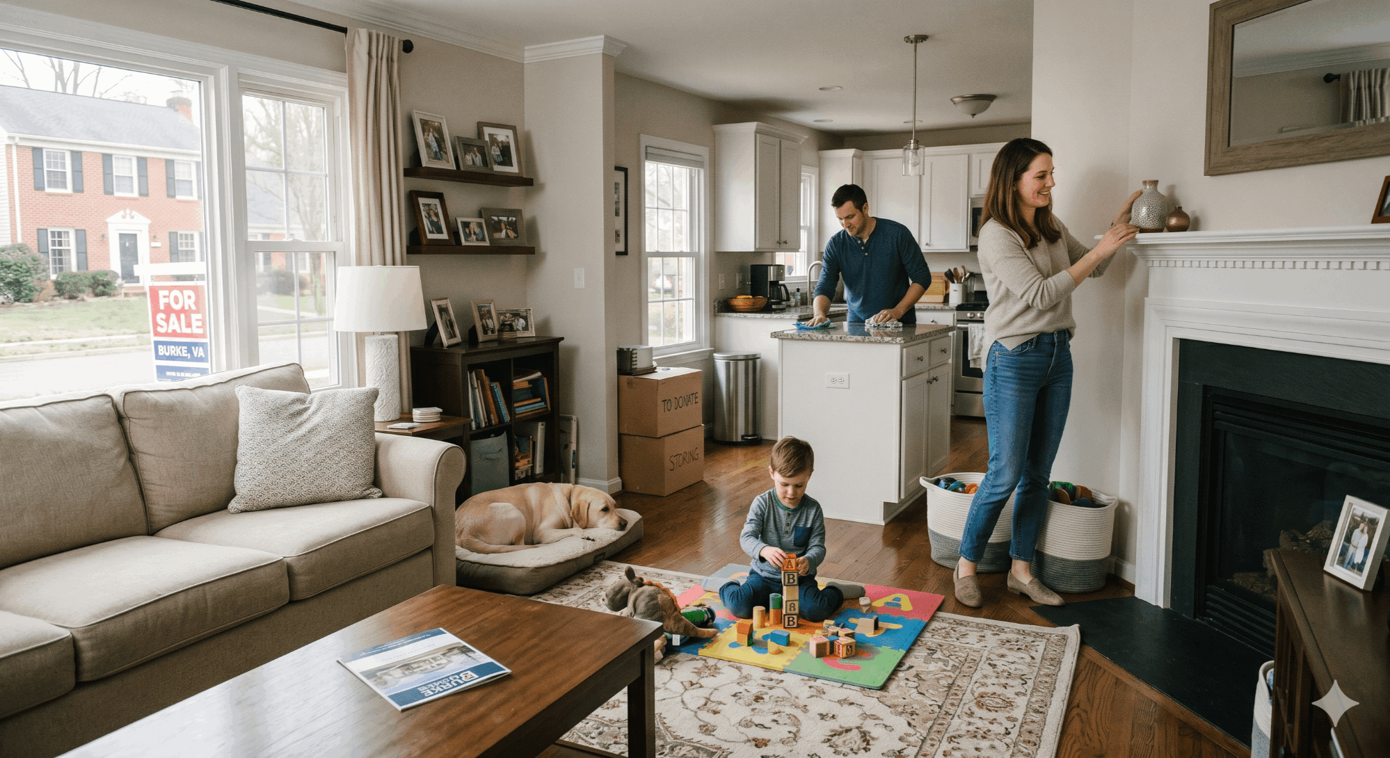 Family home in Burke VA being prepared for sale while still occupied