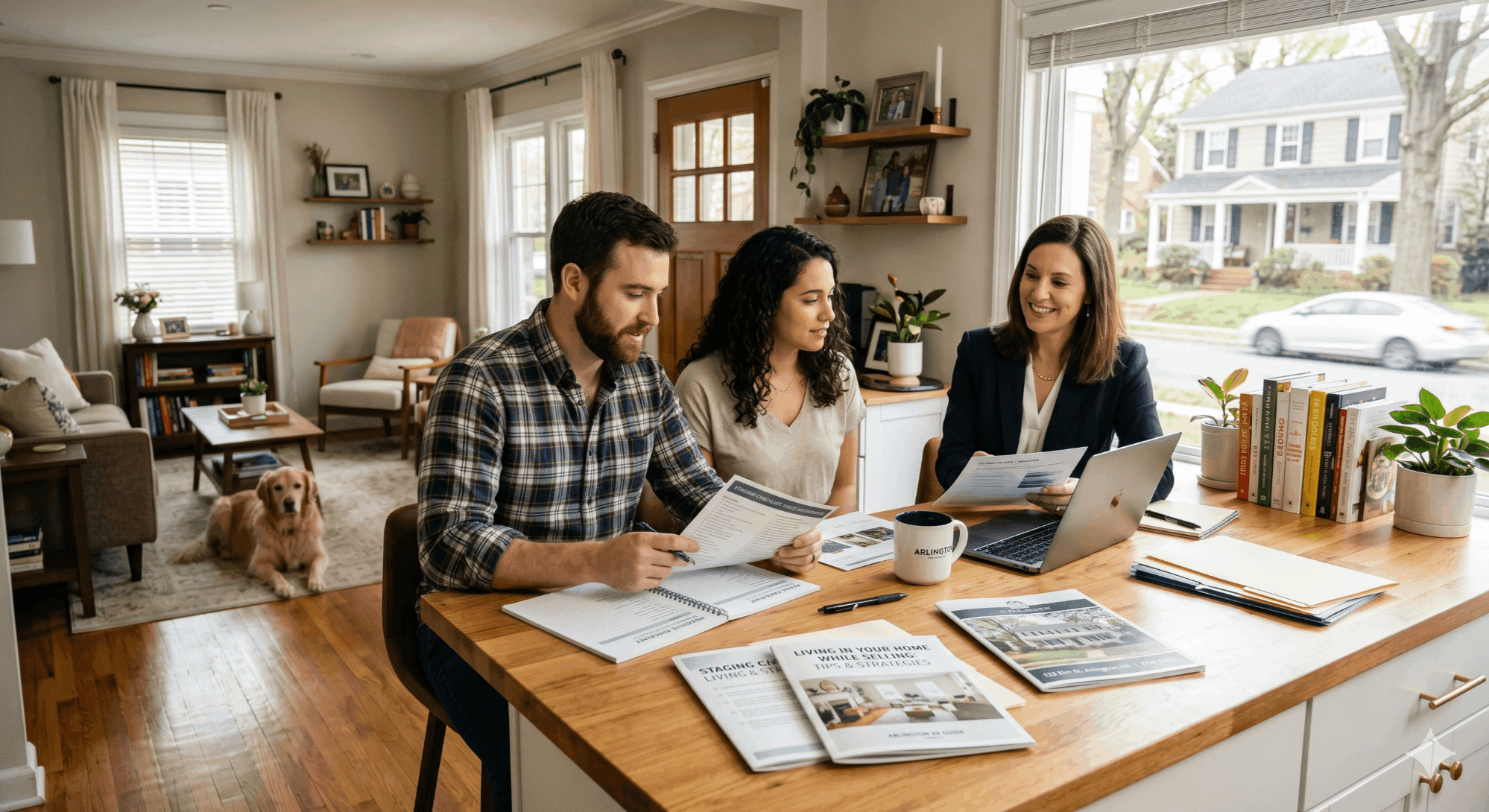 Arlington VA family home staged for sale while still occupied