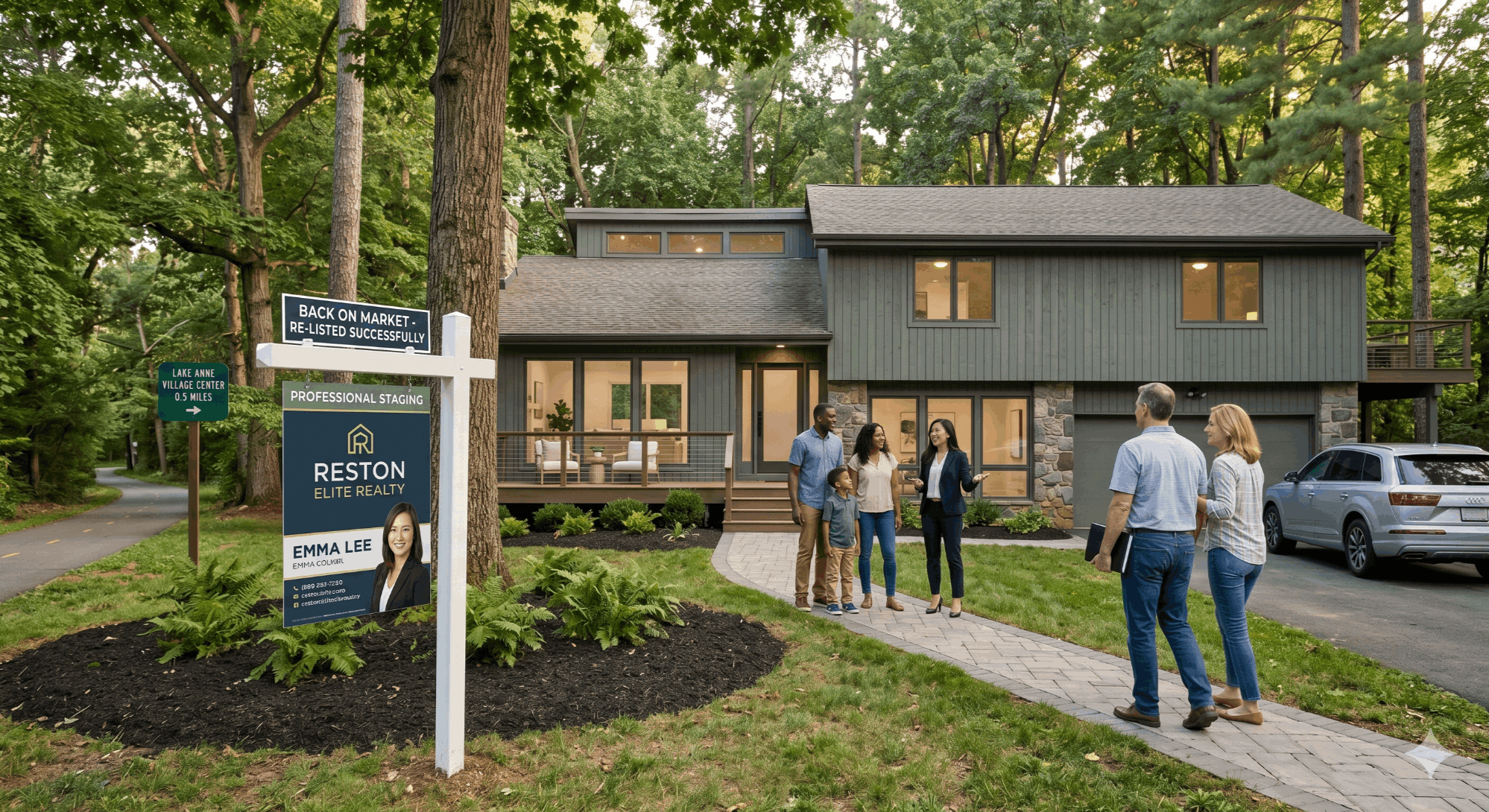 Reston Virginia home for sale on tree-lined street — Jamil Brothers Realty Group re-listing strategy