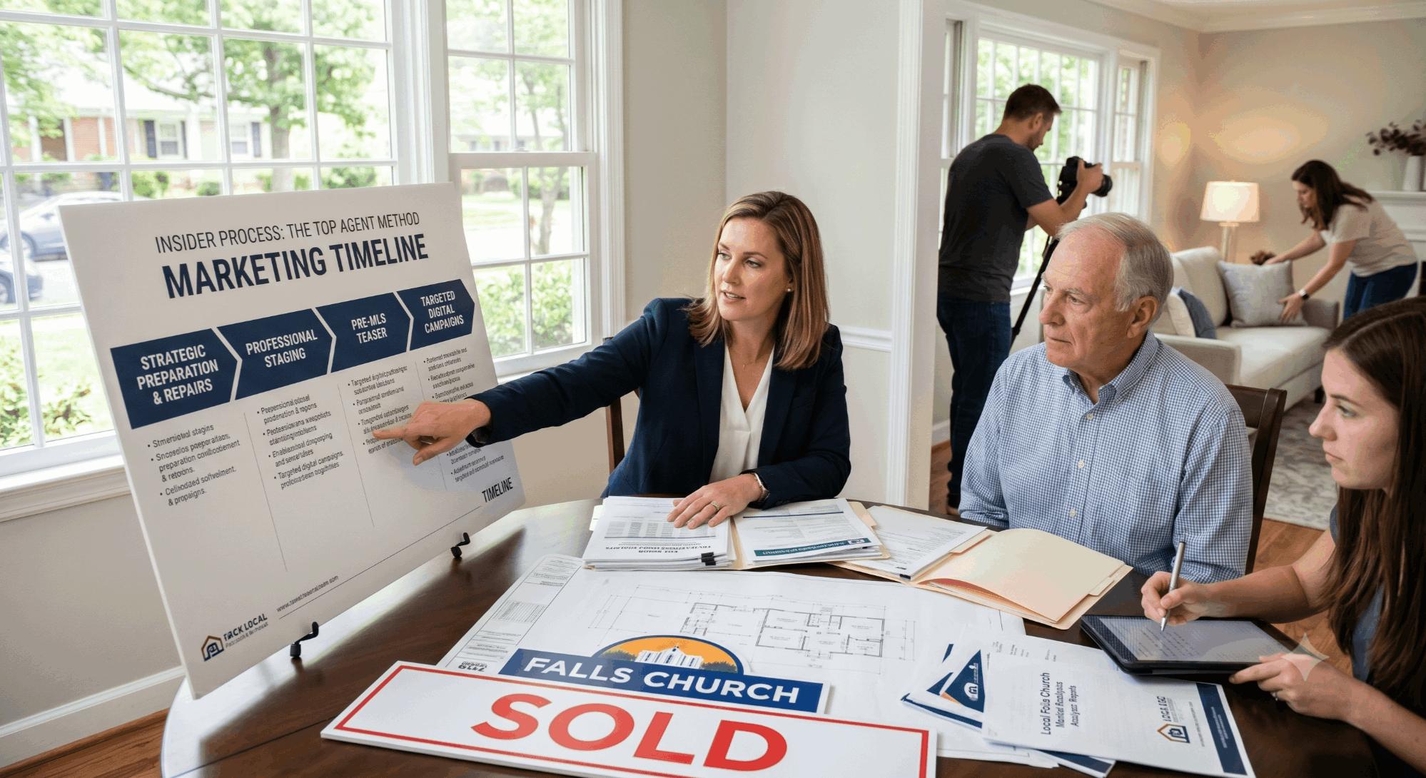 How to sell a house in Falls Church VA — homes on a tree-lined street in the Falls Church real estate market