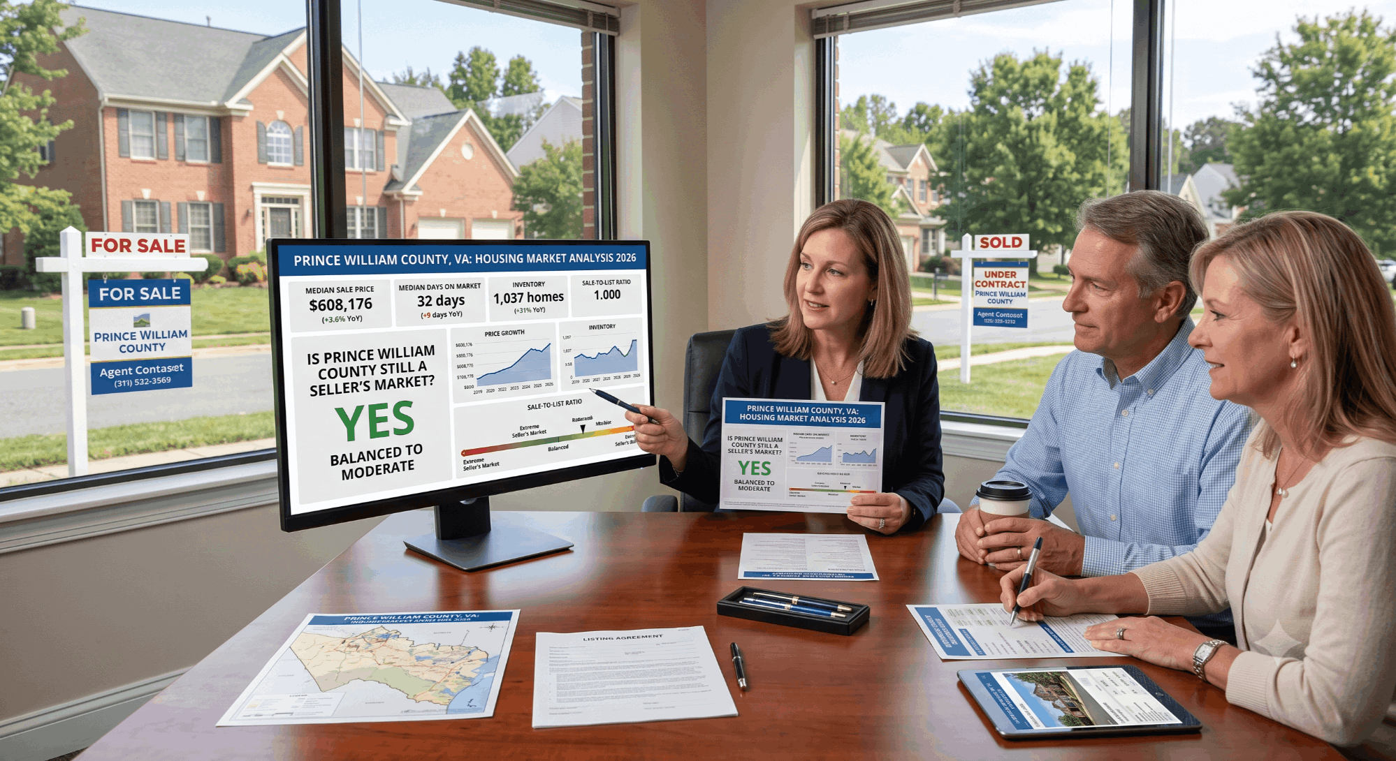 Is Prince William County still a seller's market, aerial view of Northern Virginia neighborhoods
