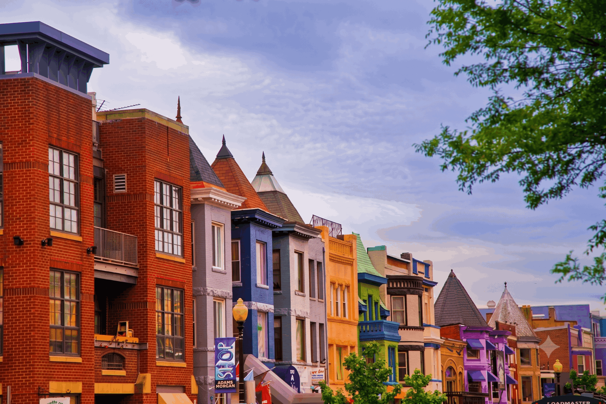 Adams Morgan Washington D.C. colorful rowhomes