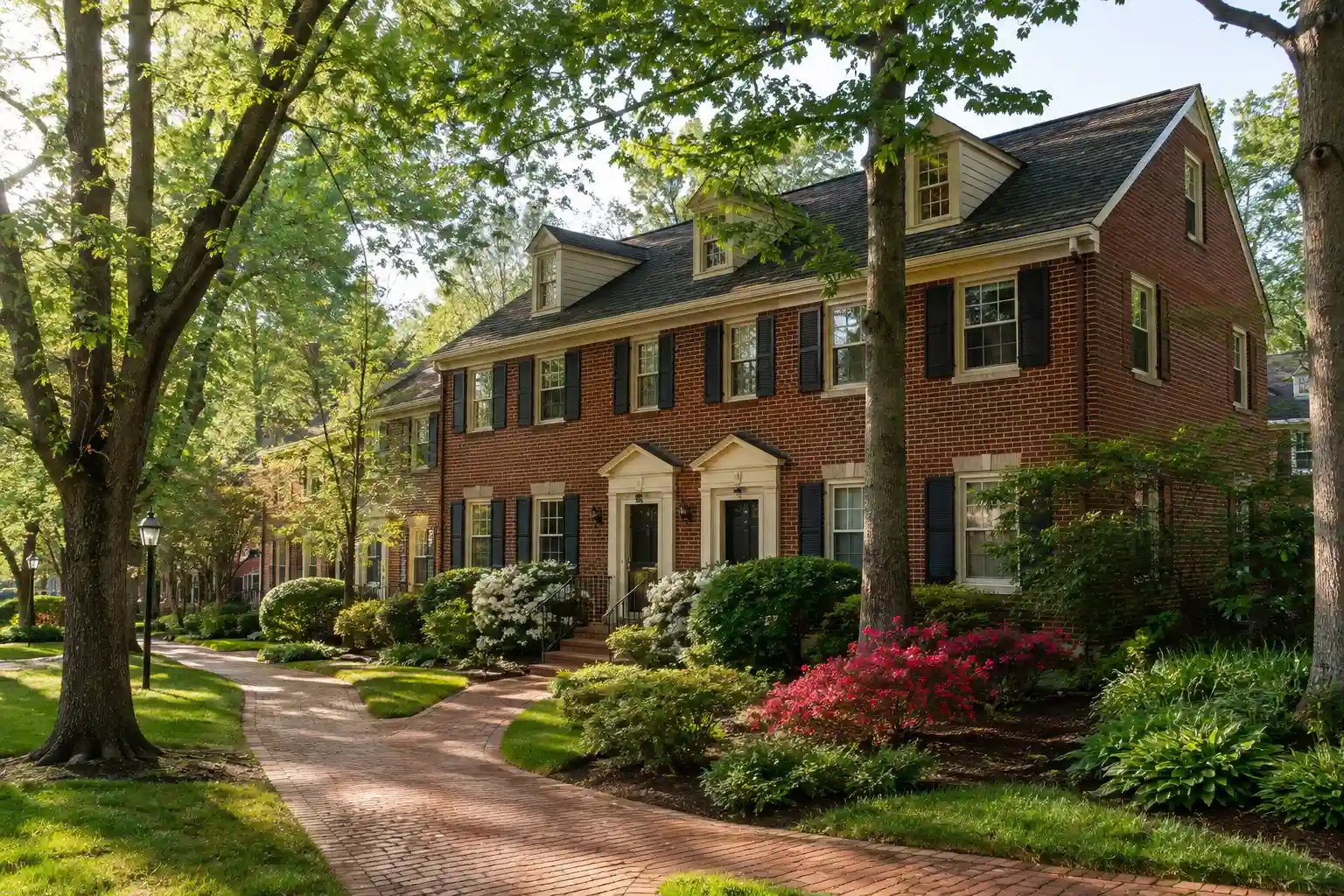 Fairlington Arlington County 1940s village-style brick condos and townhomes