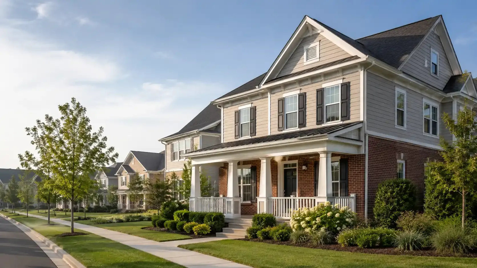 Moorefield Station townhomes and condominiums near the Ashburn Silver Line Metro station in Ashburn, Virginia