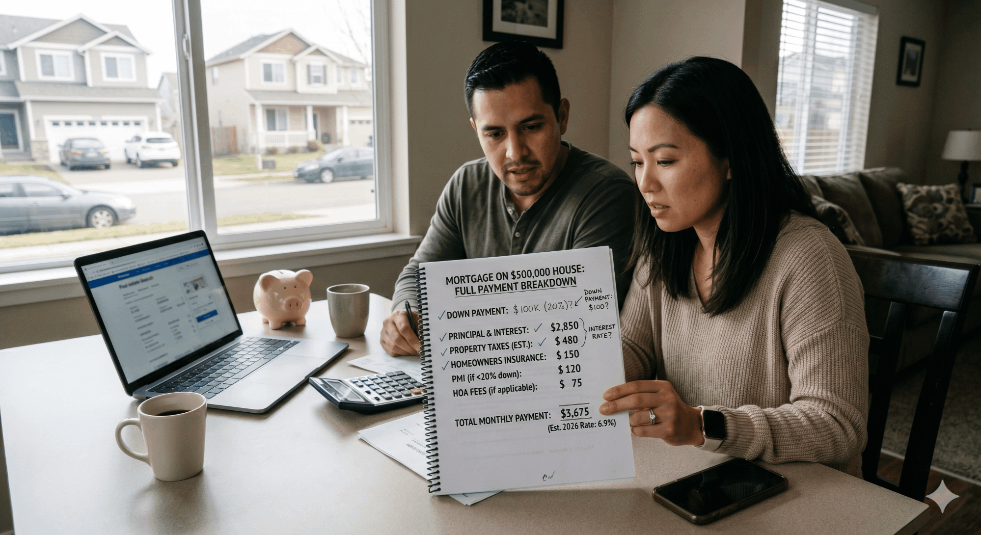 Mortgage payment breakdown on a $500,000 house in the DMV — JB Financing