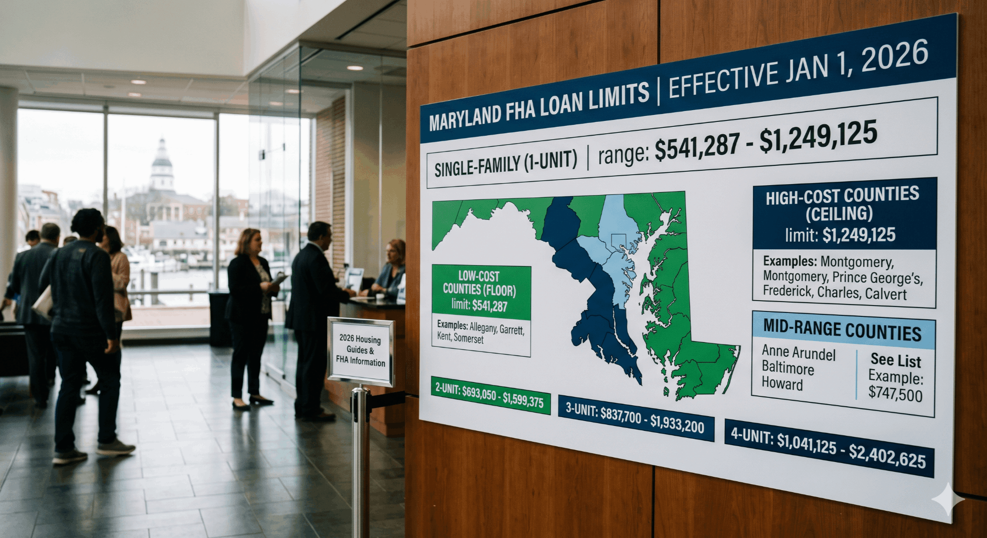 FHA loan limits in Maryland 2026 by county