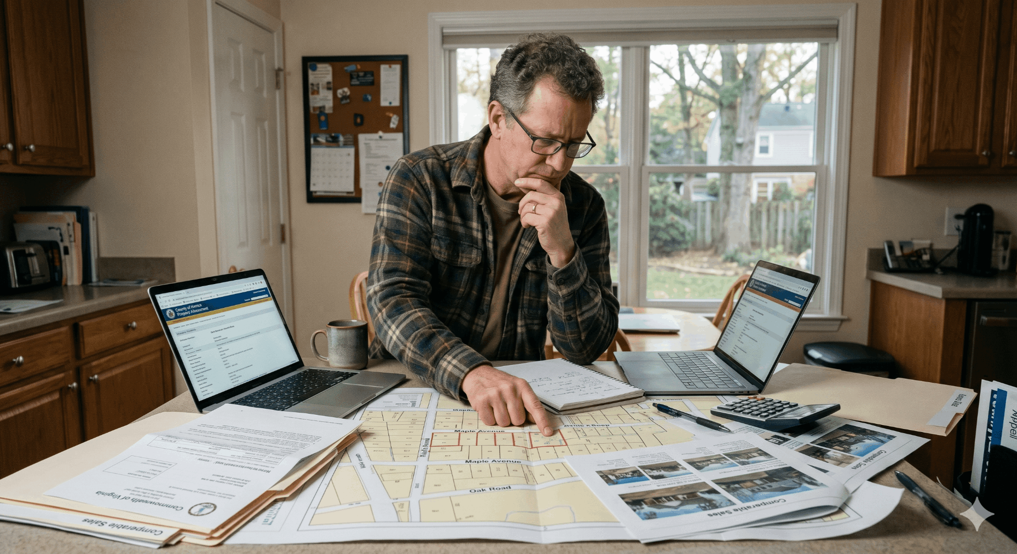 Virginia property tax appeal guide — homeowner reviewing assessment notice