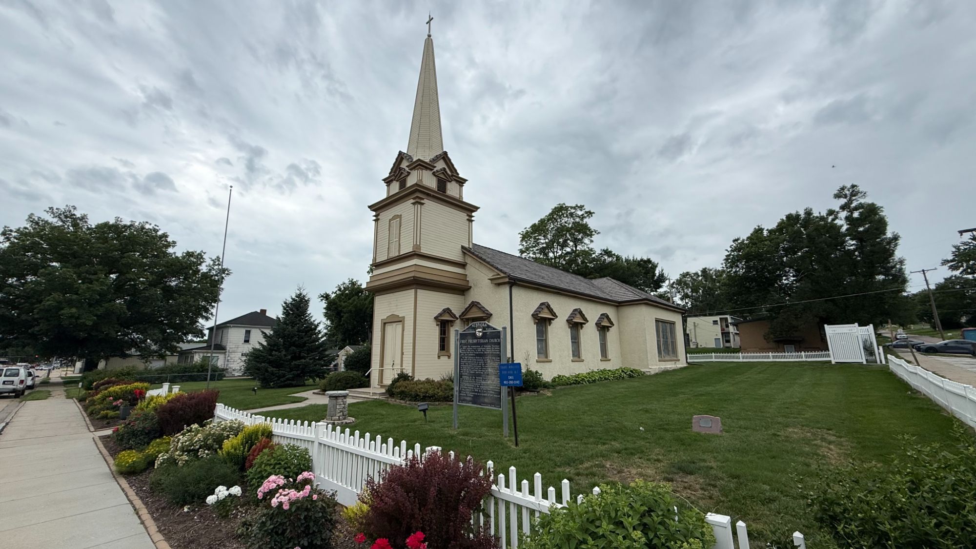 First Presbyterian Church in Olde Towne Bellevue, NE, the oldest surviving church structure in Nebraska