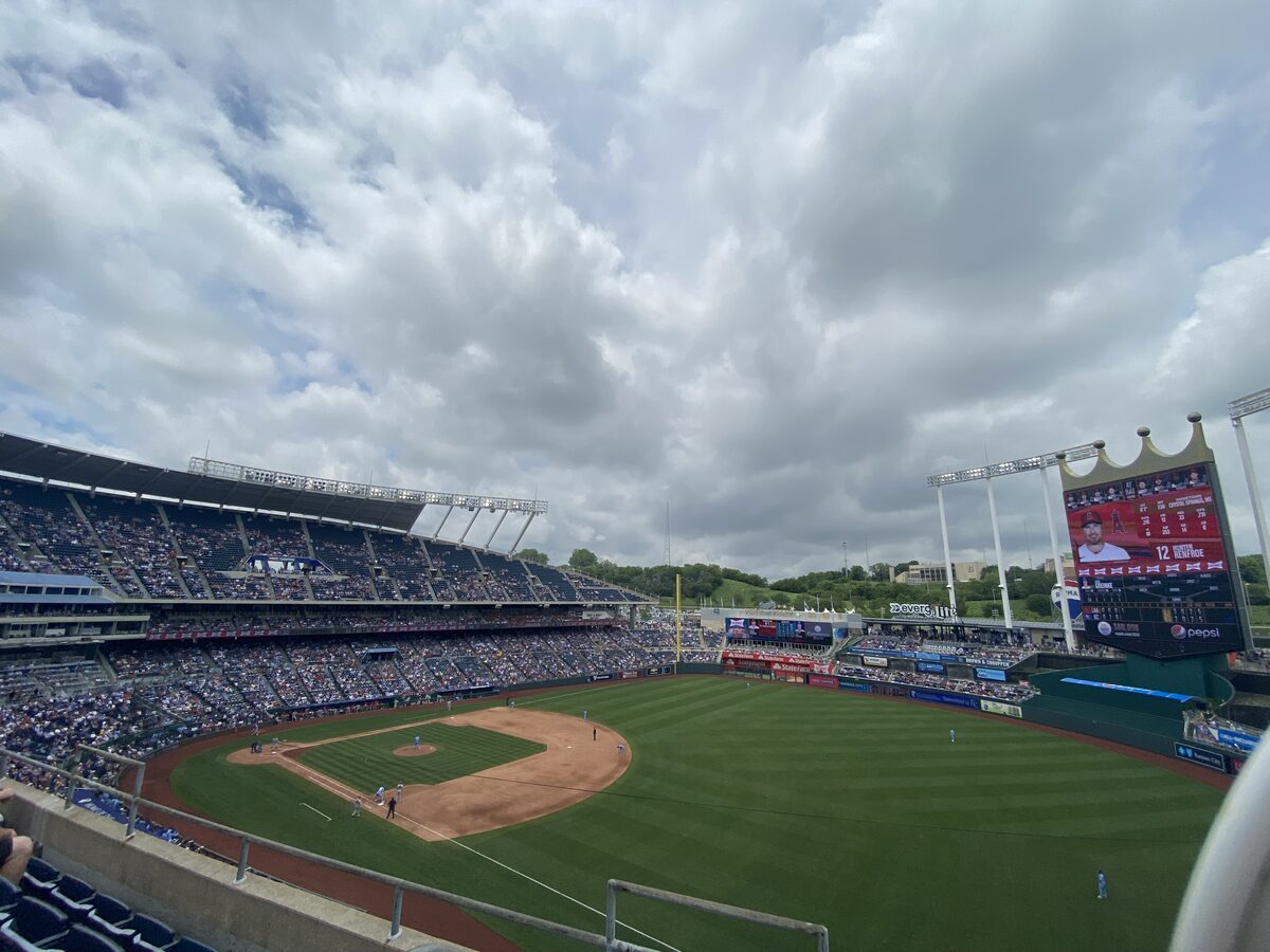 Kauffman Stadium crowd at a Kansas City Royals game