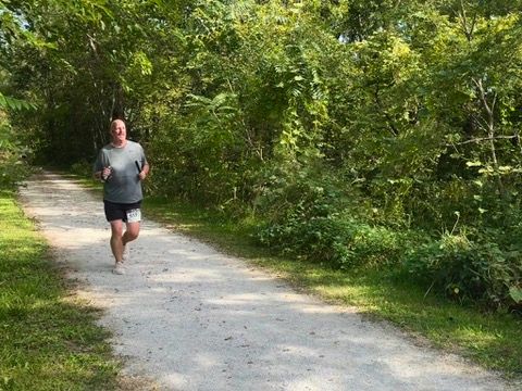 Runners on the MoPac Trail between Omaha and Lincoln during the Market to Market Relay