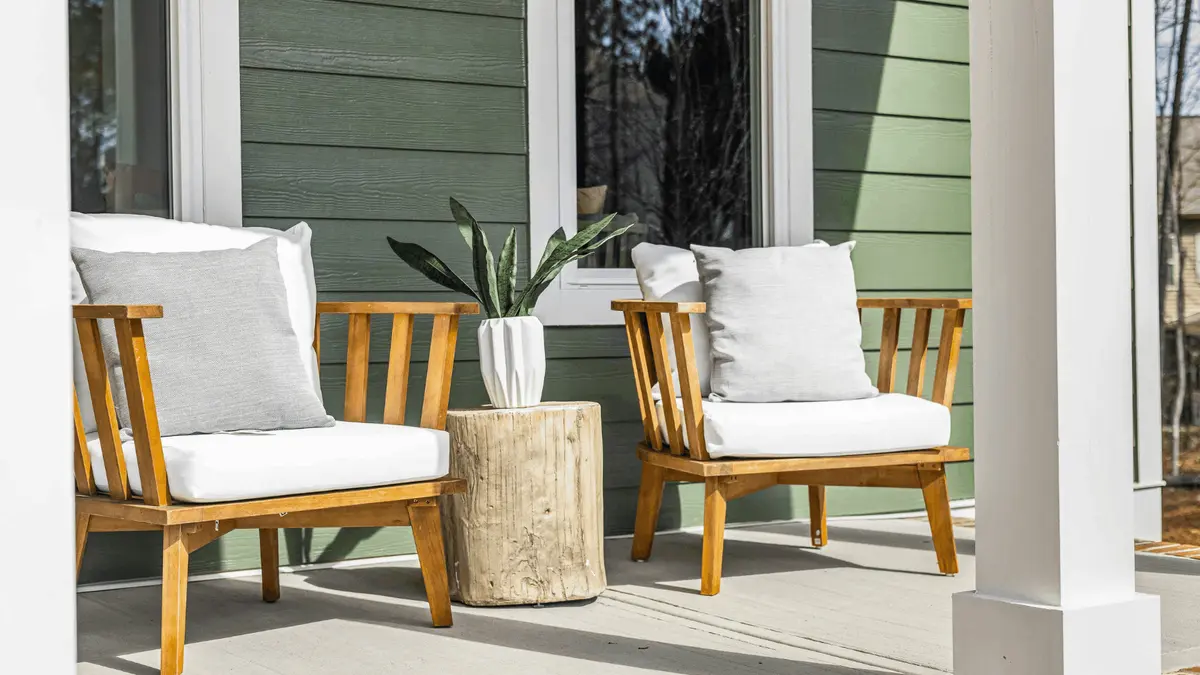 Front Porch of an Omaha neighborhood home