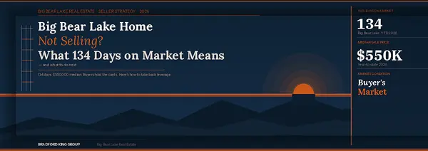 feature image of Big Bear Lake Home Not Selling in 2026? Here's What 134 Days on Market Means — and What to Do Next
