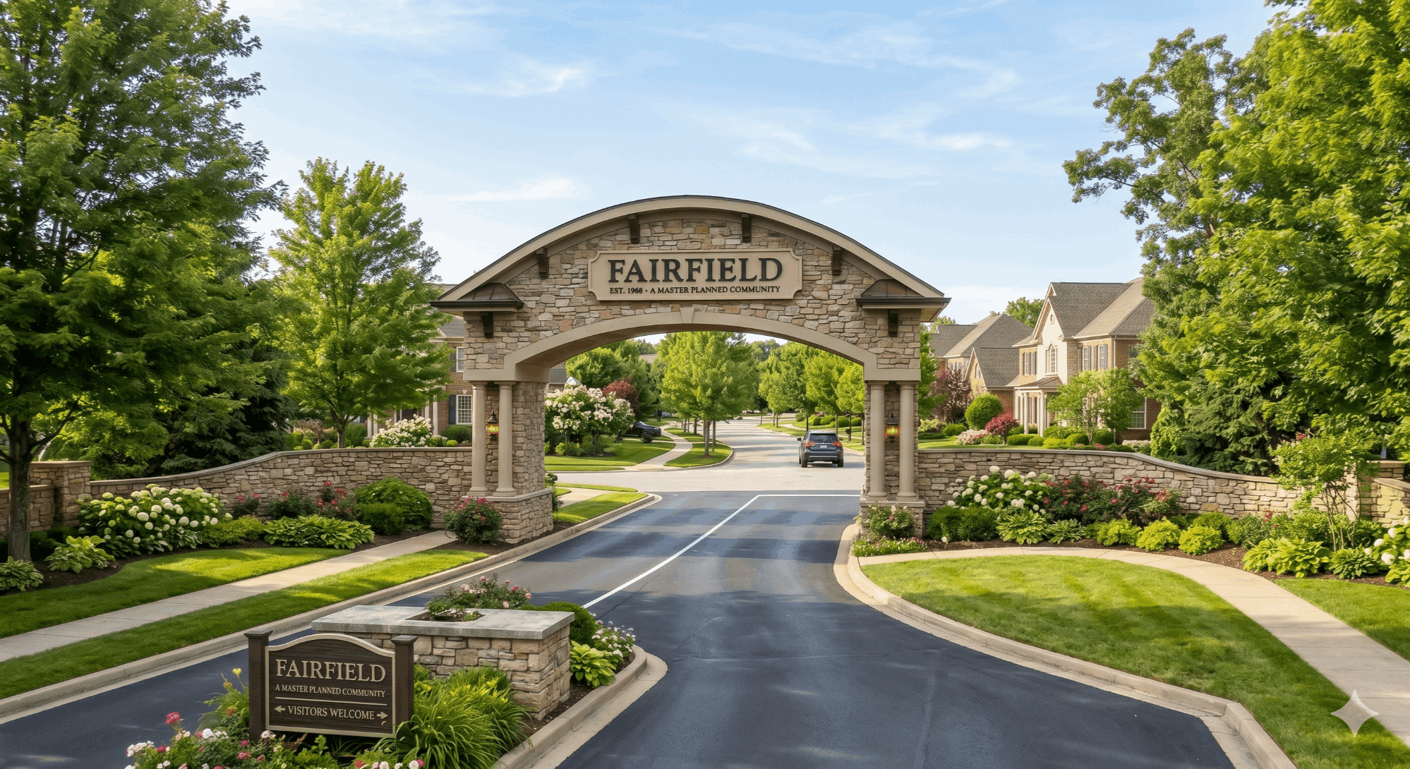 Fairfield neighborhood entrance in Cypress Texas