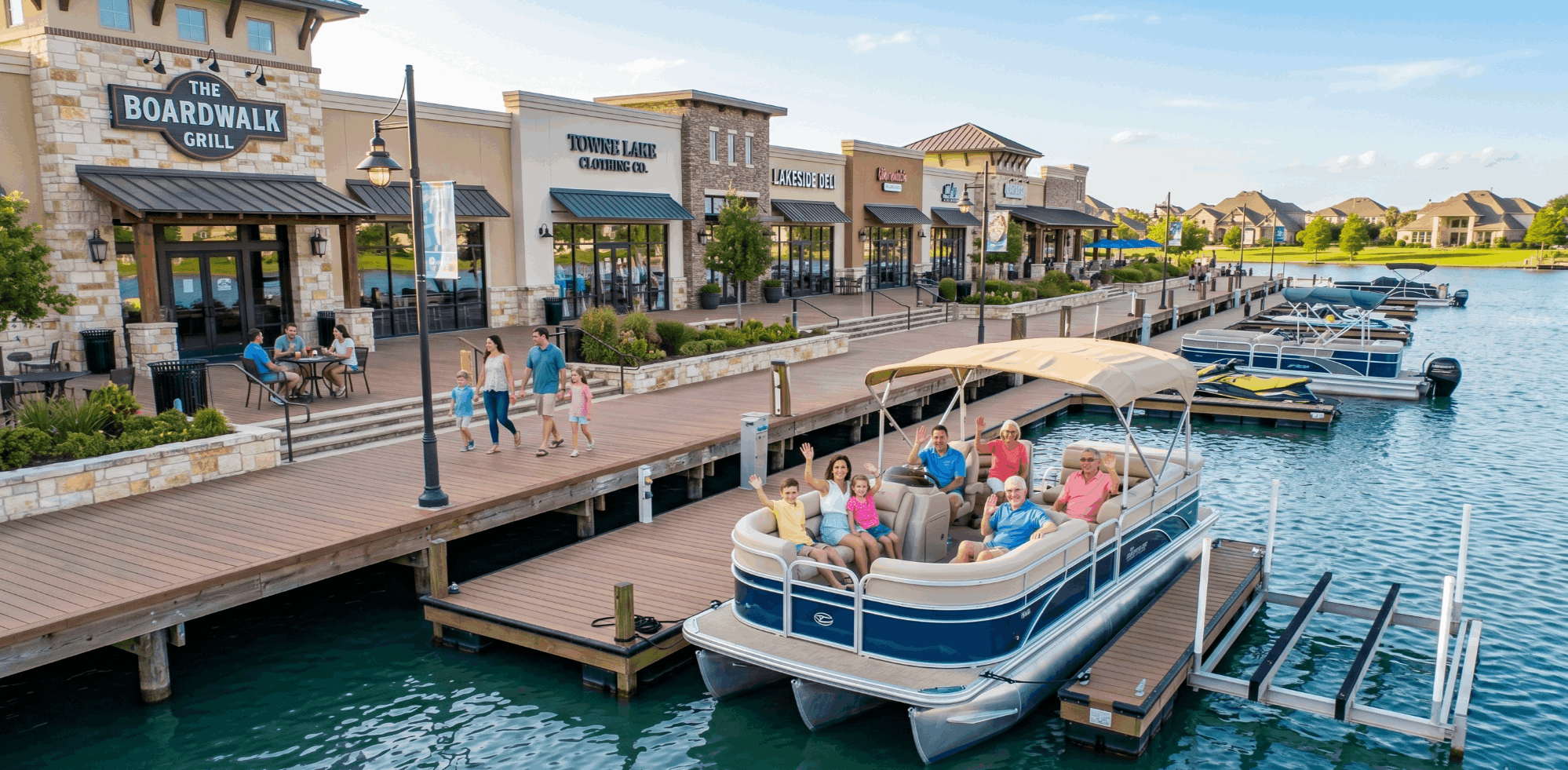 Towne Lake boardwalk marina Cypress TX