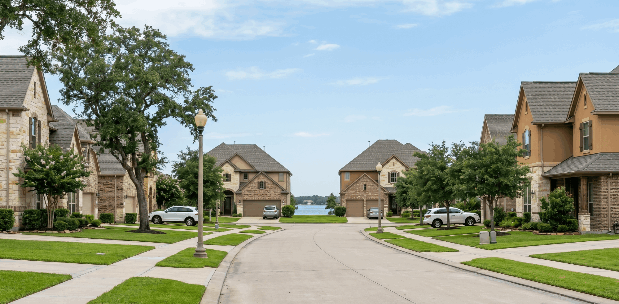 Towne Lake Cypress TX residential street view