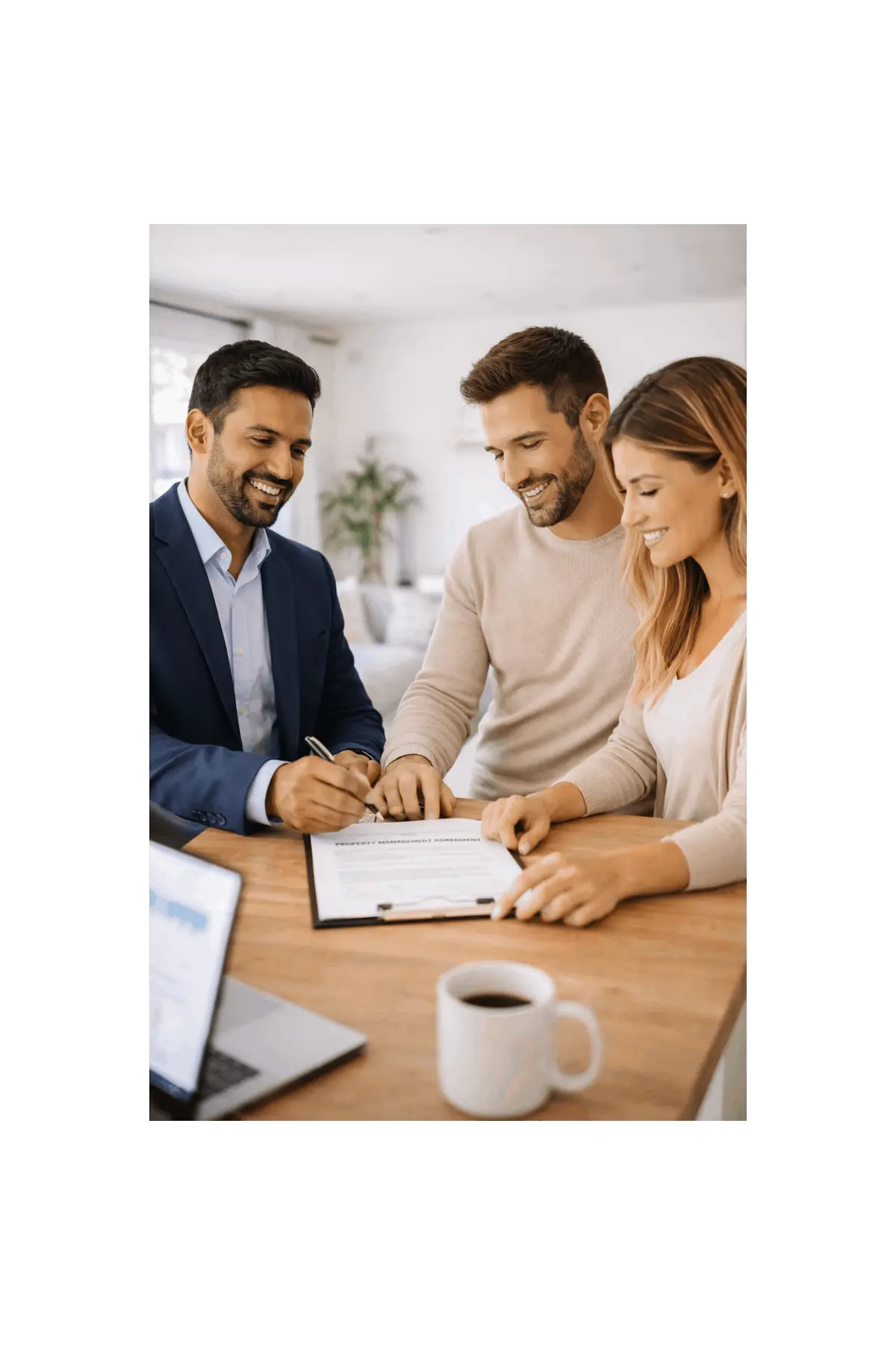 Signing the rental agreement