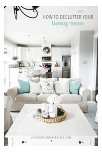 Decluttered living room with minimal furniture and organized storage for a fresh start in the new year