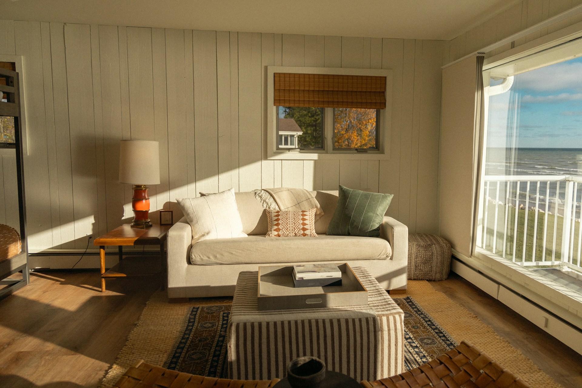 Living room with an ocean view
