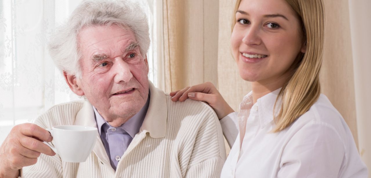 Professional carer in nursing home