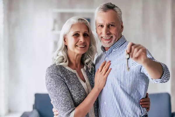 Senior couple at home