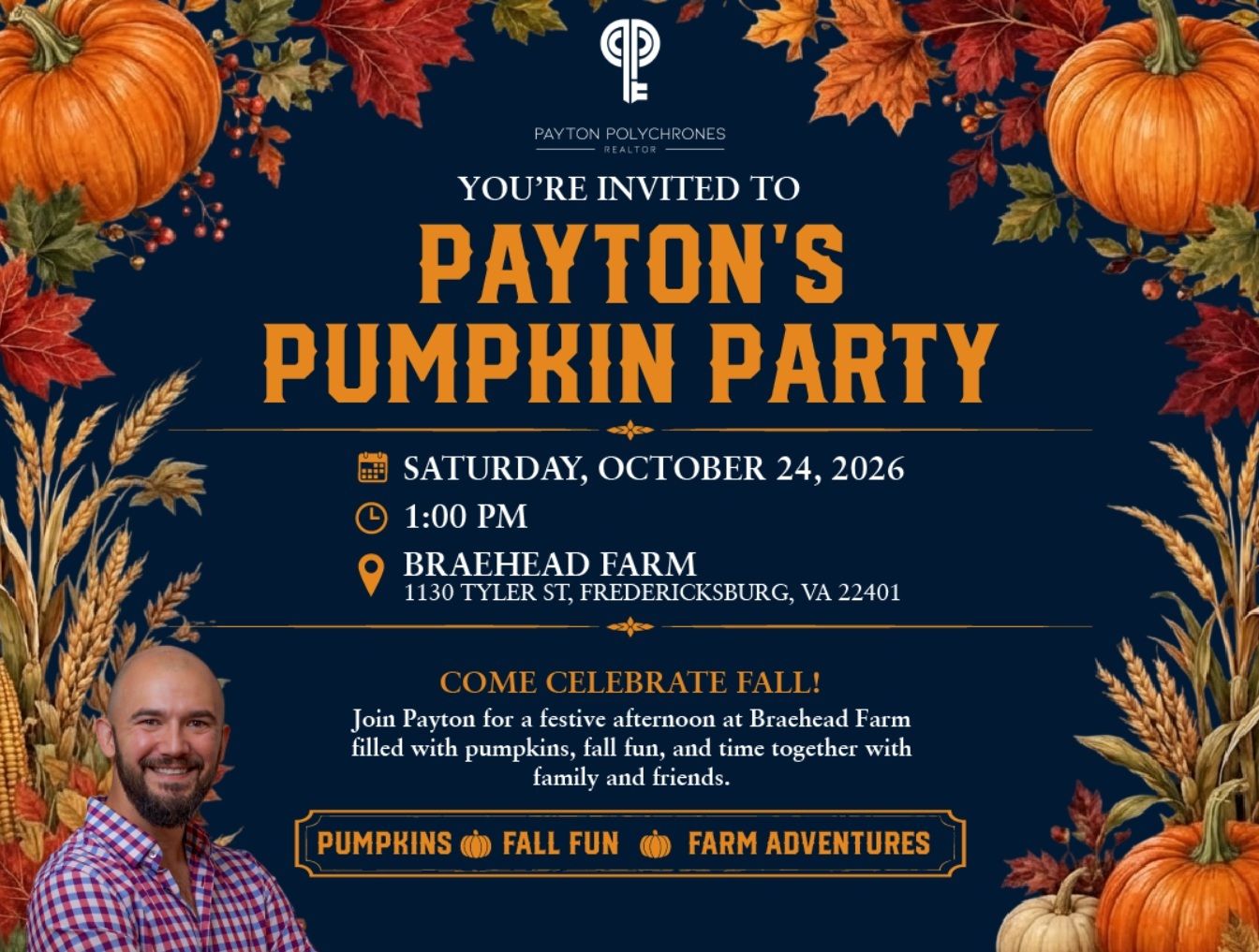 Payton's Pumpkin Party Invitation Graphic