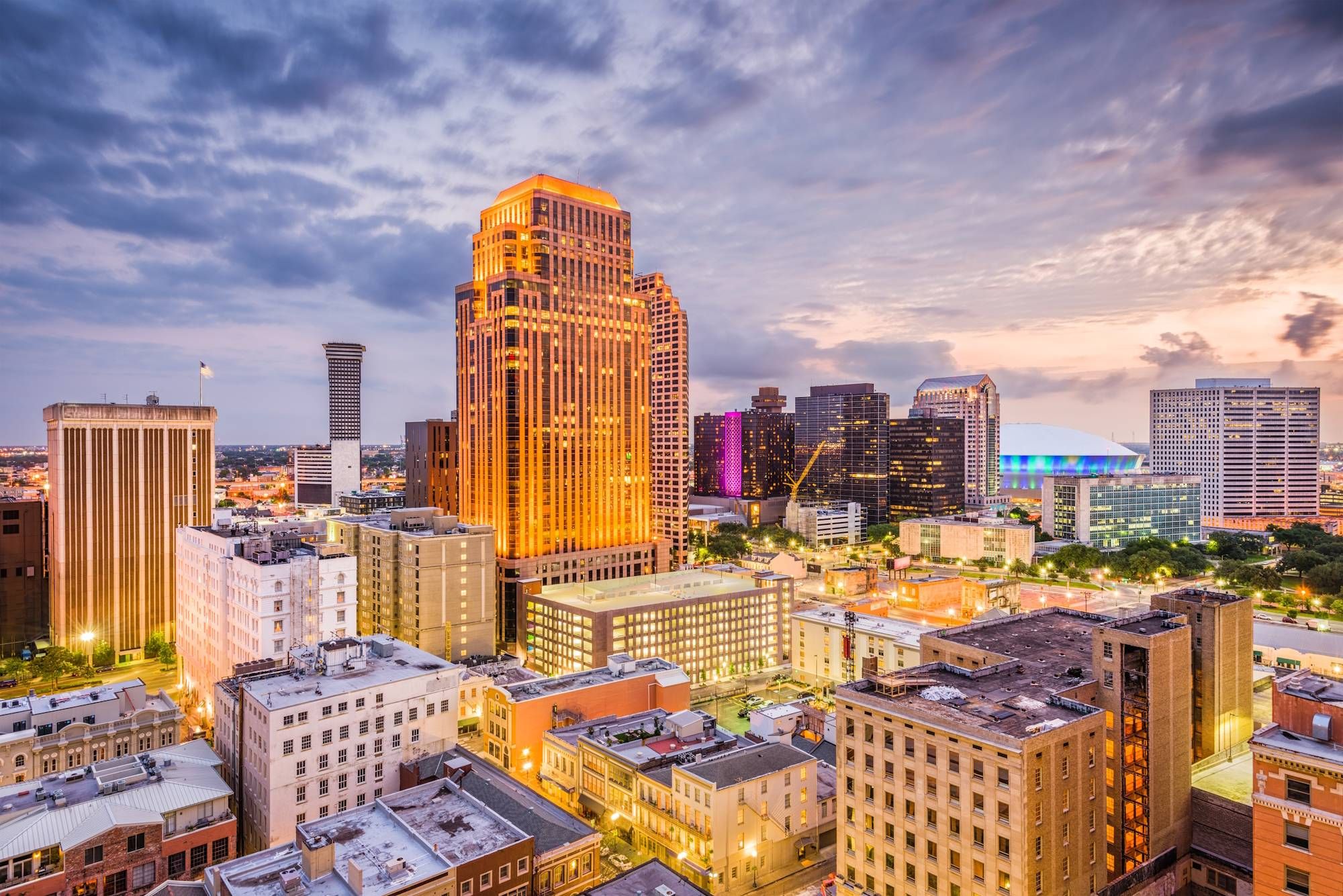 New Orleans Skyline at dusk