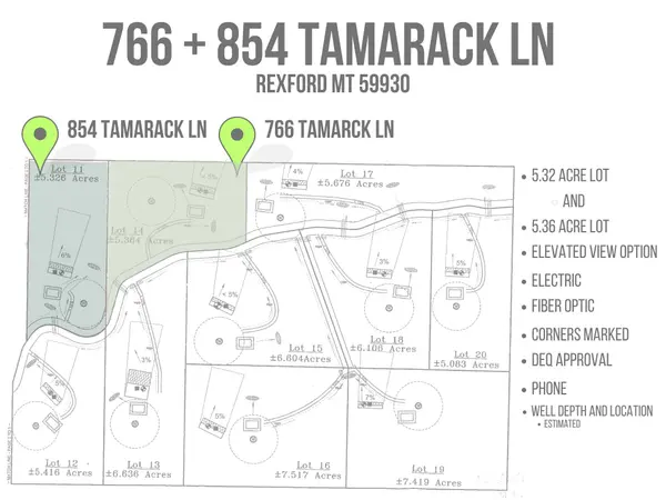 766 and 854 Tamarack LN, Rexford, MT 59930