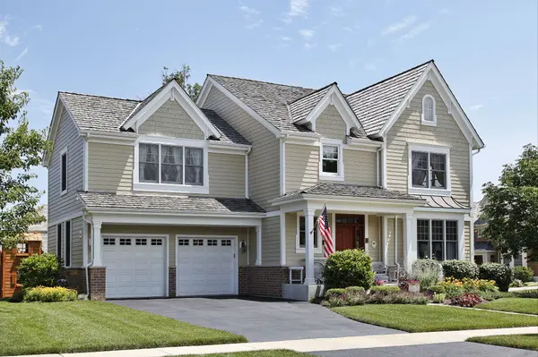 Suburban home with front porch