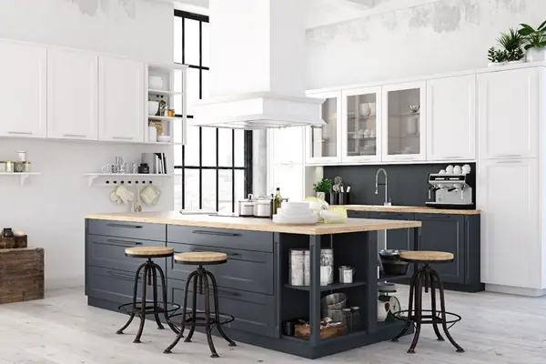 modern nordic kitchen in loft apartment
