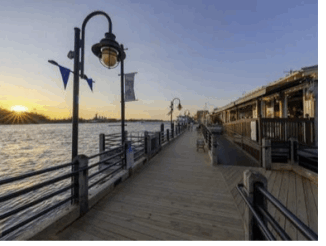 Wilmington Riverwalk at sunset