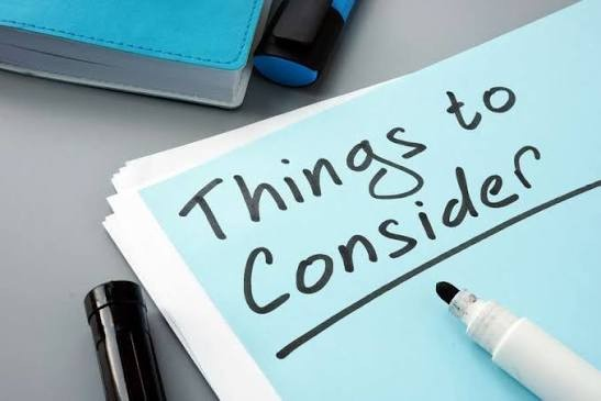 Things to Consider written on pad