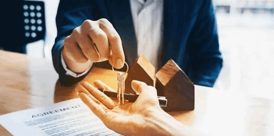 Handing over house keys