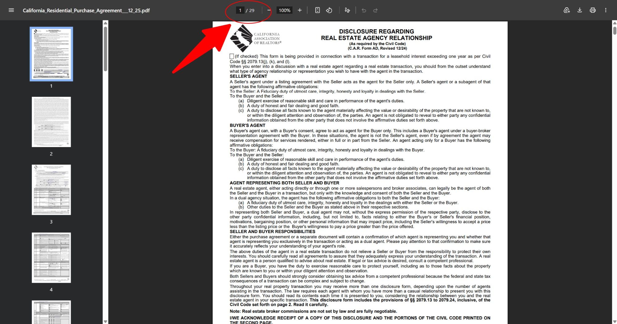 Full California purchase agreement package, 29 pages total