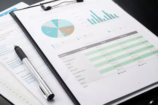 accounting business and financial report with pen