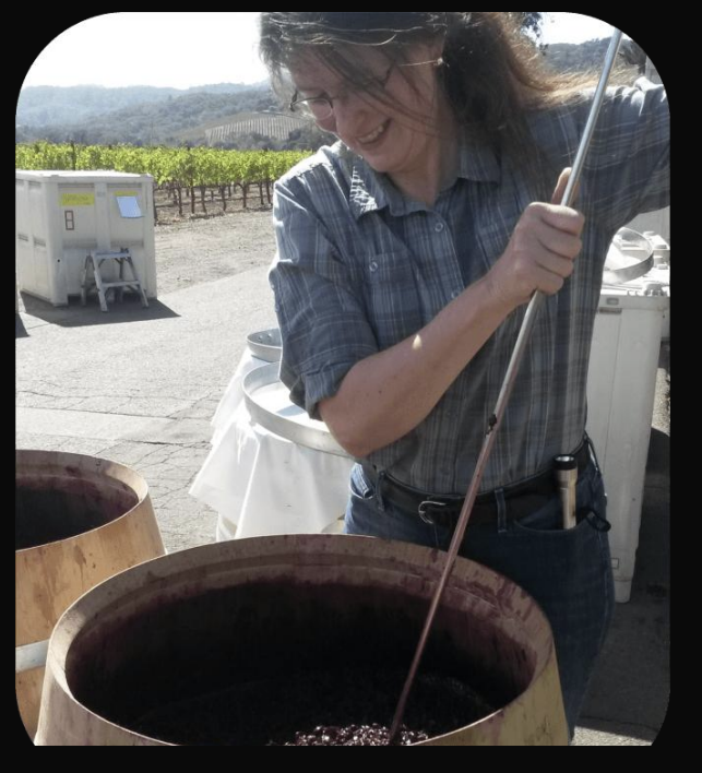 Julie Lumgair making wine