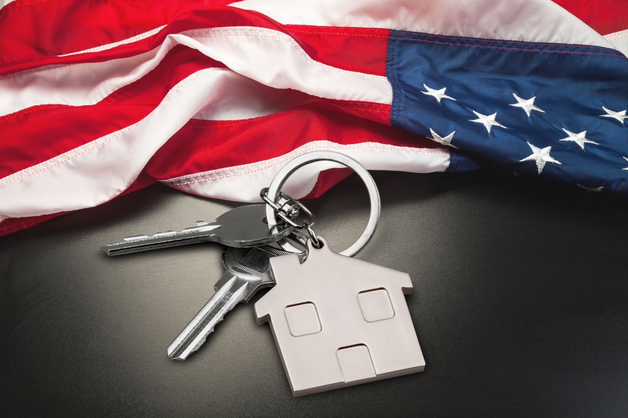 House with a flag outside