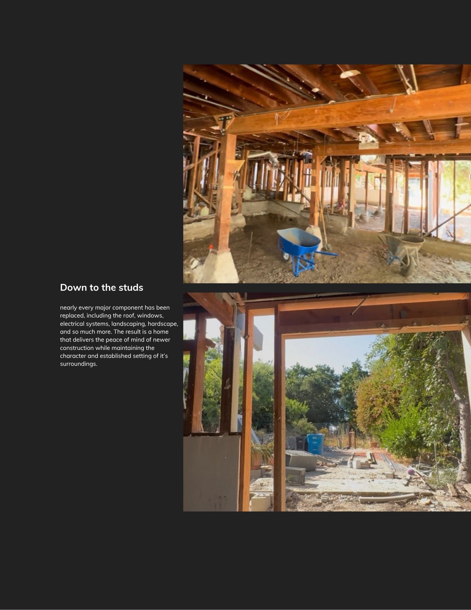 Framing exposed under the house