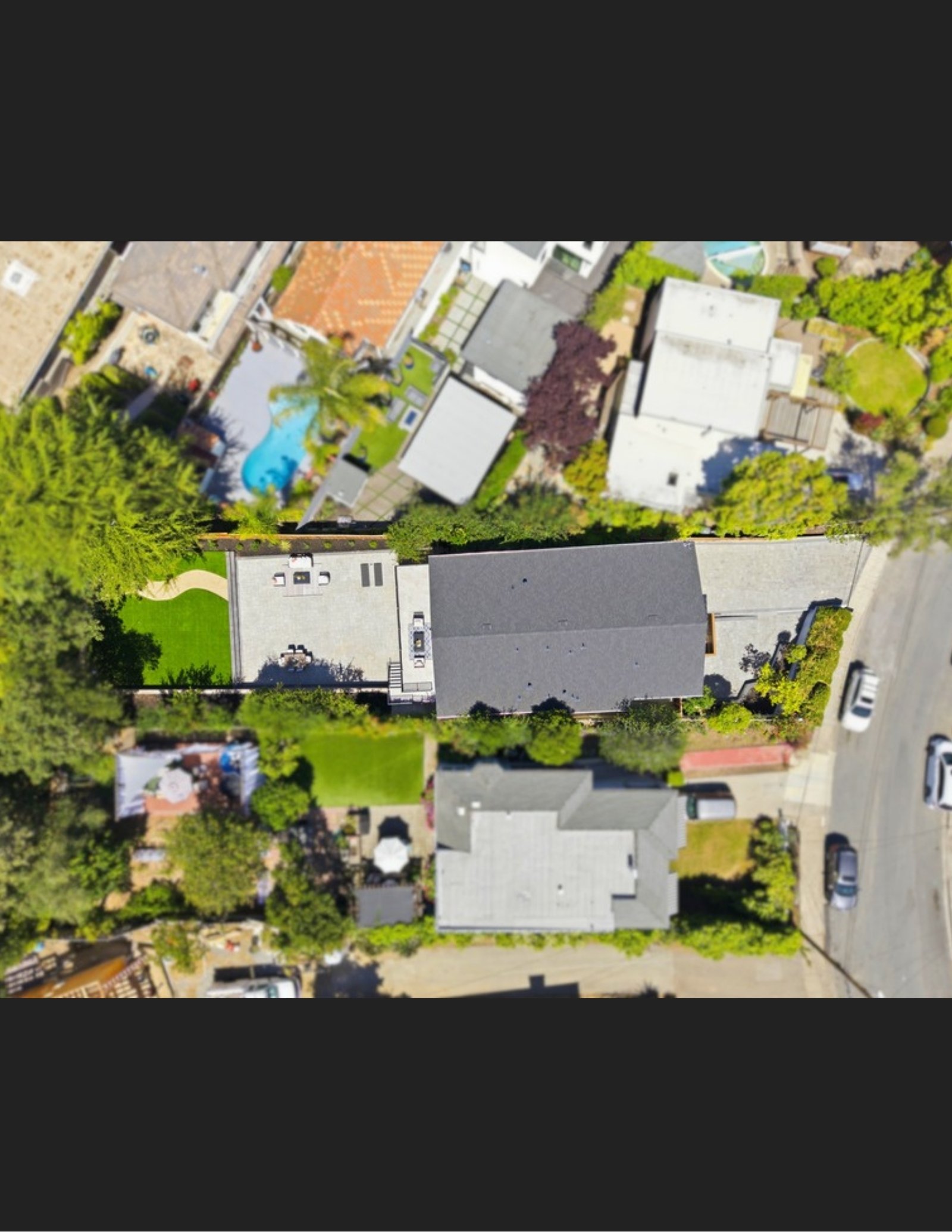 Aerial view of the finished home