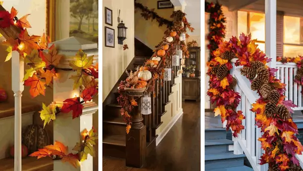 feature image of Fall Staircase Décor ideas
