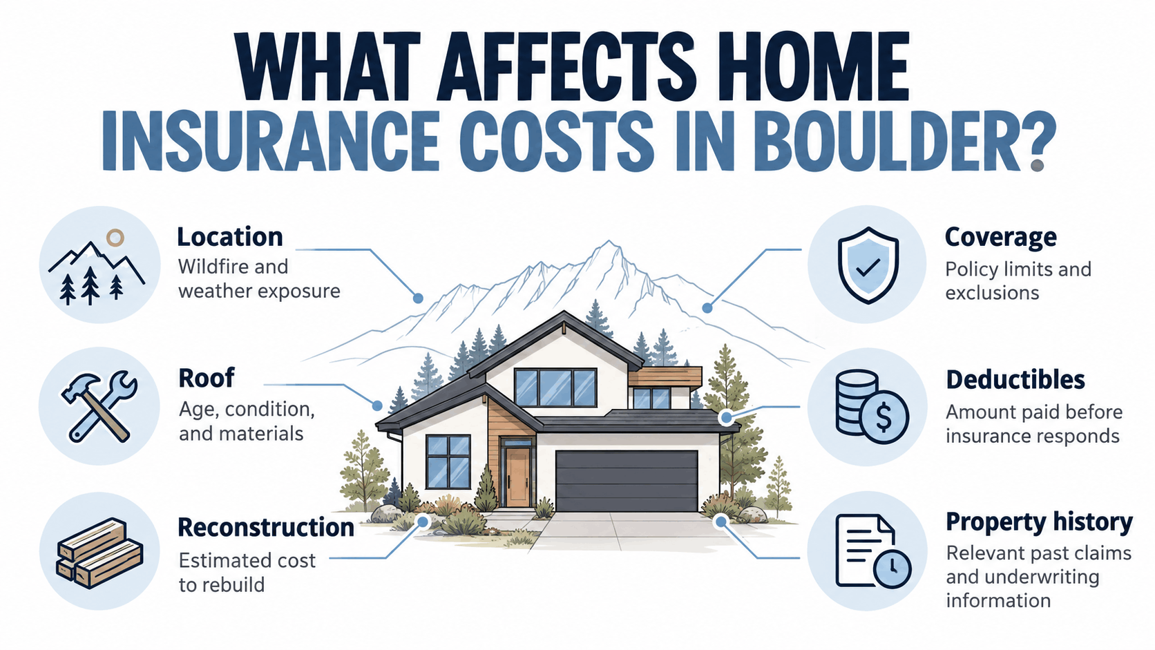 Six factors affecting homeowners insurance costs in Boulder Colorado
