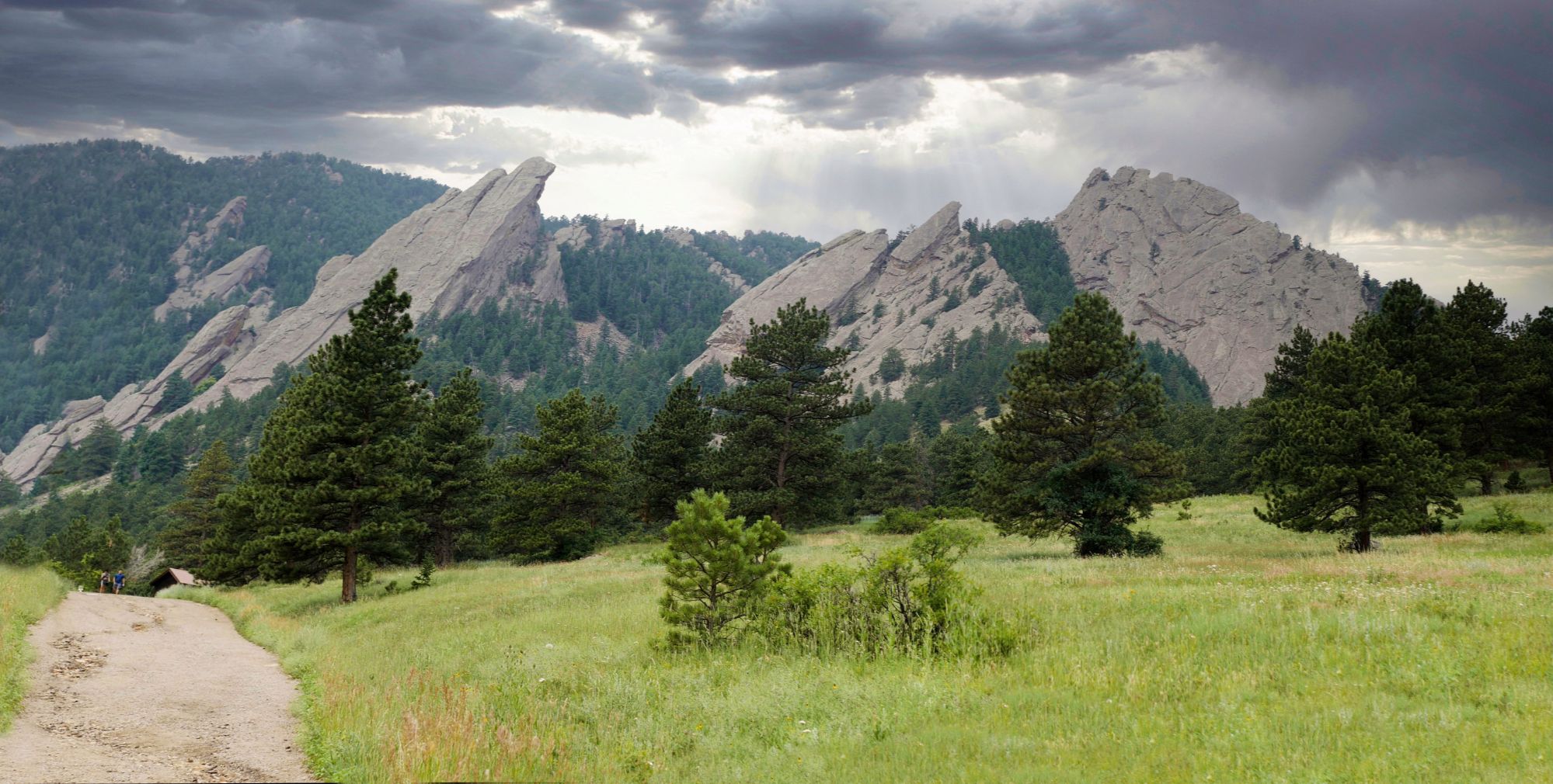 Boulder Flatirons and surrounding foothills landscape