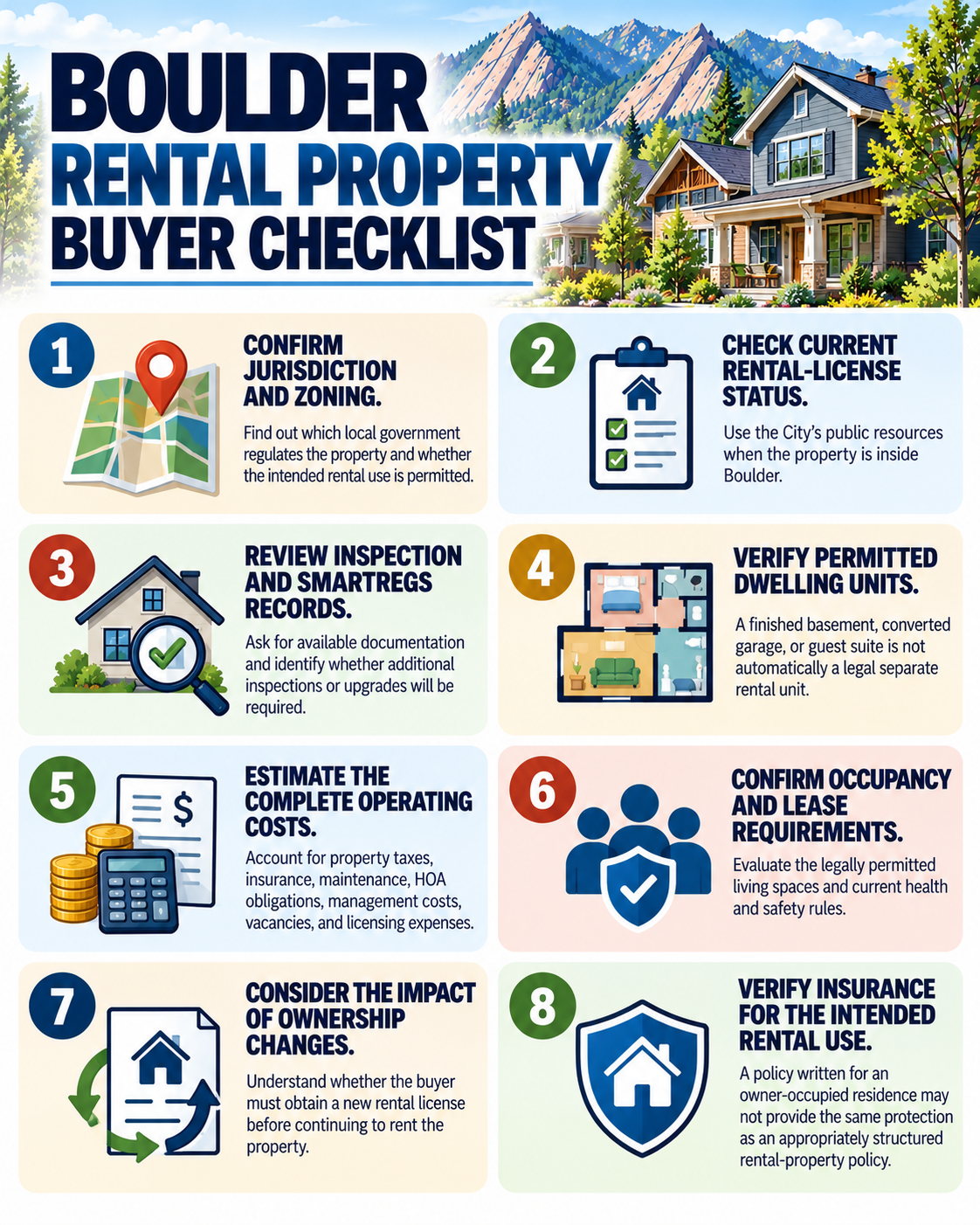 Boulder rental property due diligence checklist for real estate investors
